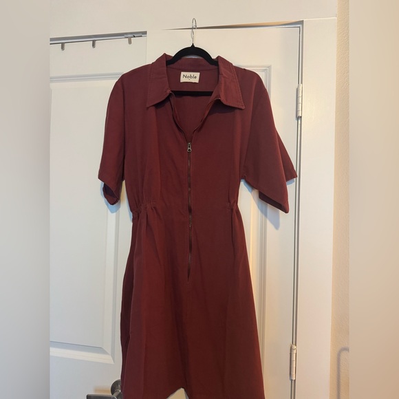 Noble Dresses & Skirts - Noble Brick-Red Zip Front Mini Dress